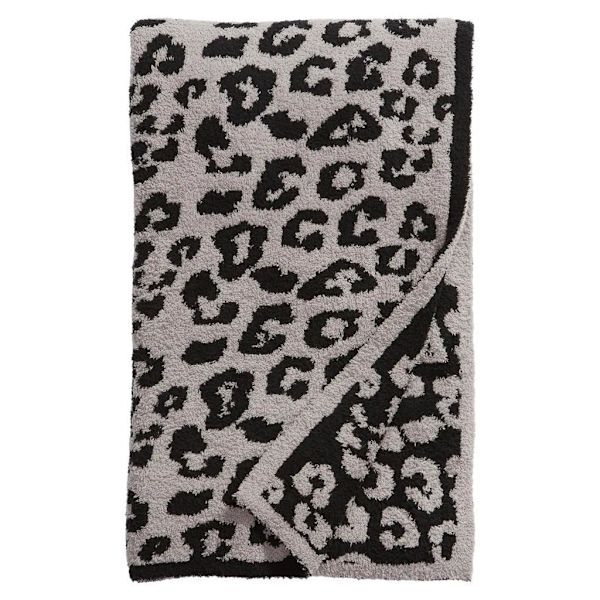 1/2/3 Throw Blanket Leopard Print Flanell Fleece Filtar Plysch gray 50x60in 1Set