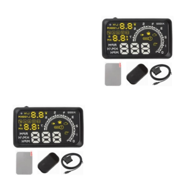 1/2 Bilhastighetshastighetsmätare Head-up Display HUD Vindruta 2PCS