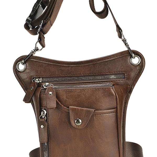 1/2 Mode Män Drop Leg Bag Lår Midjepaket Höftväska Pouch för Brown 1 Pc