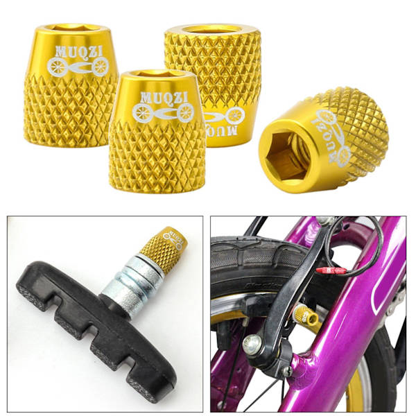1/2/3/5 4x M6 Bike V Bromsbelägg Skruv Mountain Fasta bultar Golden 12x10MM 1Set