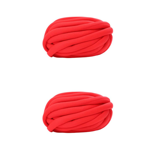 1/2/3/5 Chunky ullgarnfyllning Mjuk stickning för halsdukströja red 25mm 2Set