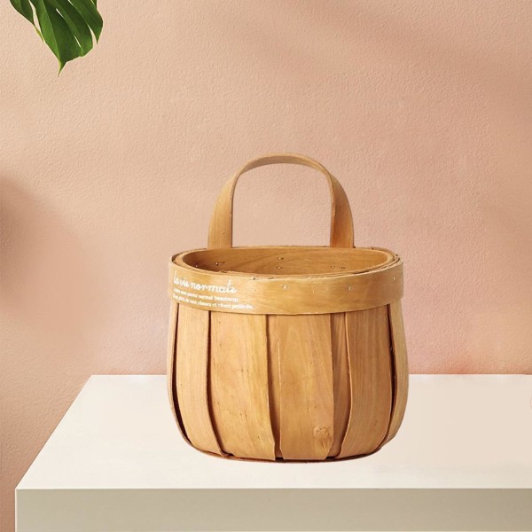 1/2 vävd förvaringskorg Hängande tvättkorg Blombehållare Brown B 1Set