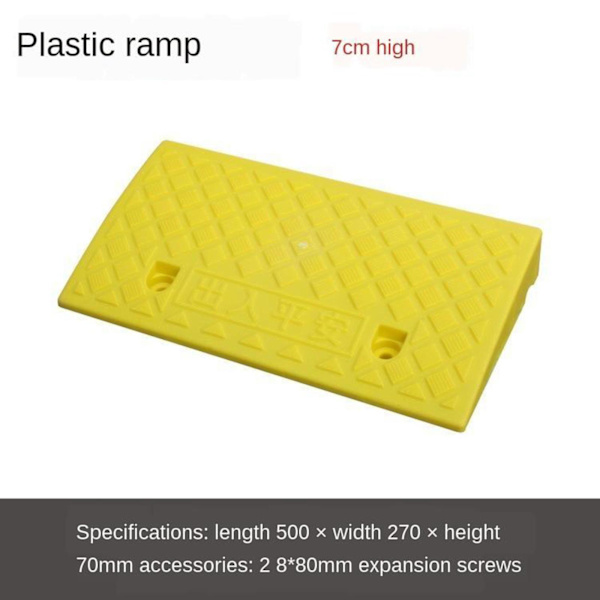 Halkfri bärbar trottoarramp Tröskelramp för rullstol Trottoarramp Yellow 7cm