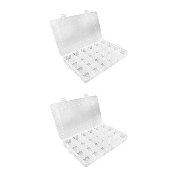 1/2/5 24 Grids Clear Plastic Fack Pärlförvaringslåda 2Set