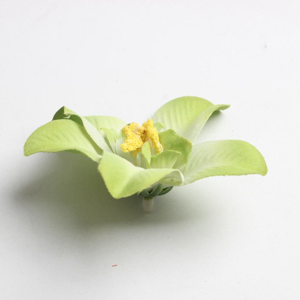 1/2/3 20 st konstgjorda sidenorkidéblomhuvuden för DIY-bröllop Green 1Set