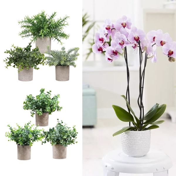 3 st konstgjorda plastblommor för heminredning Elegant TZ058