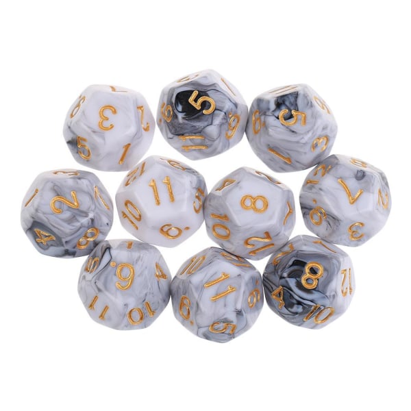 1/5 10 st 12-sidiga tärningar D12 polyedriska tärningar för fängelsehålor 1Set