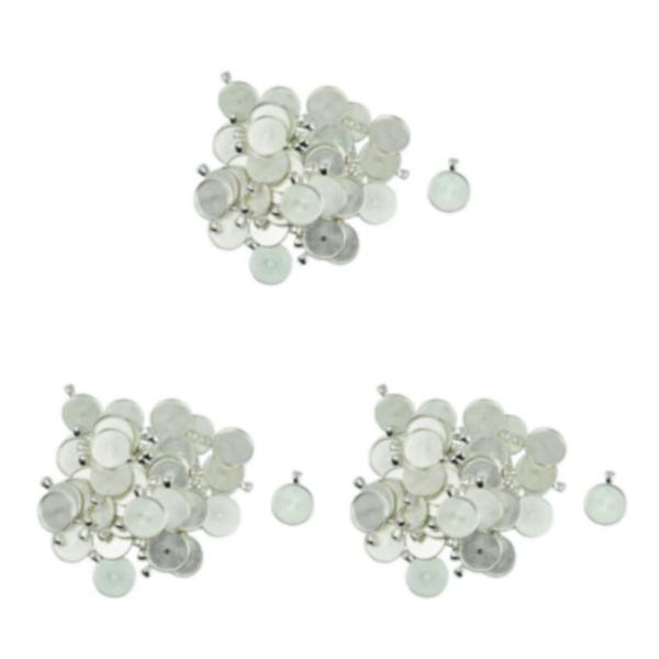 1/2/3 50 stycken tom, rund rambricka Base DIY Cabochon Silver White 43x22mm 3Set