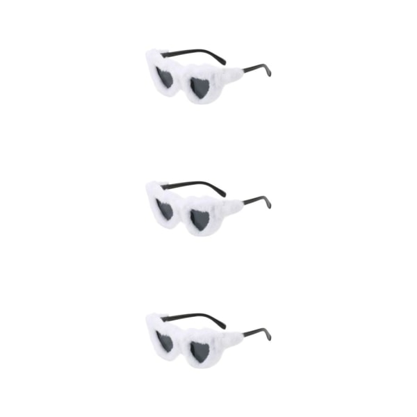 1/2/3/5 Soft Plysch Solglasögon Glasögon för Masquerade Travel White Black 3Set