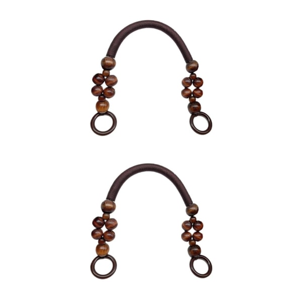 1/2/3 träpärlpåse Handtag Väska Rem Handväska Handtag Rem Coffee 48cm 2Set
