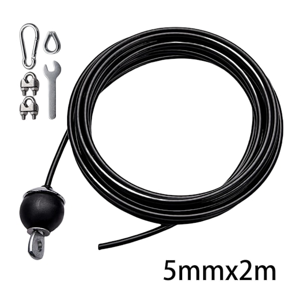 1/2/3 ståltrådslina Dia 5M Träningssnöre för hemmagym Adjustable with Set 2 M 1Set
