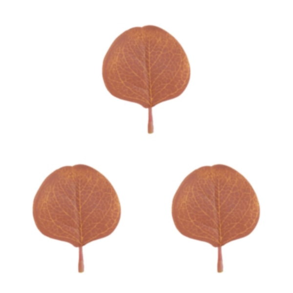 1/2/3/5 50x realistiska konstgjorda eukalyptusblad för inomhus eller rust red 3Set
