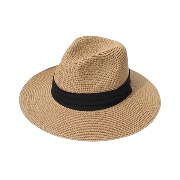 Utsökt utförande Fedora solhatt för elegant utseende vid brätte khaki