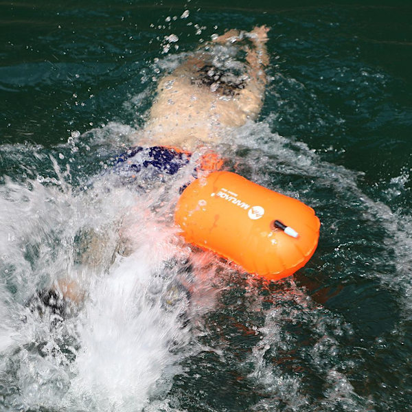 Uppblåsbar Swim Booy Tow Float lättviktsanordning för vatten Orange