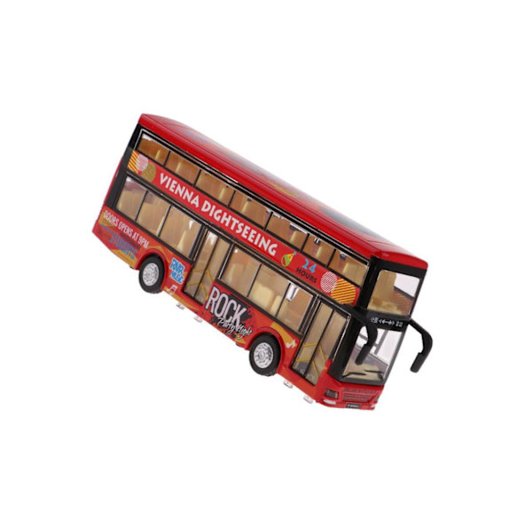 1/2 1:50 Diecast Car Toy Pull Back För Dubbeldäckare Buss med Red 21x4.5x8.2cm 1Set