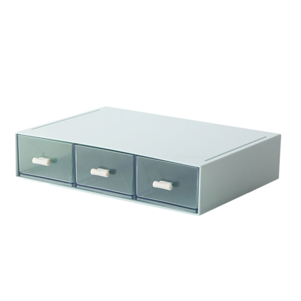 1/2/3/5 förvaringslåda för stapelbar låda i plast - organiserad förvaring blue 3 drawer 1 Pc