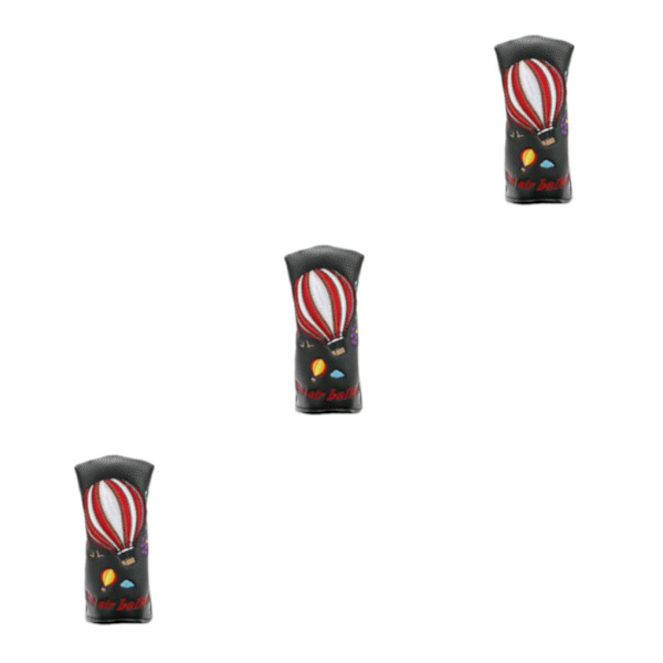 1/2/3/5 magnetisk stängning PU Läder Golf Putter Head Cover Enkel black 3Set