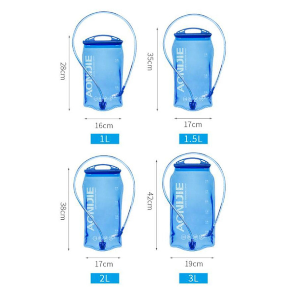 1/2 Utomhuscamping Vandring Klättring Cykling Vattenblåsa Blue 3.0L 42x19cm 1 Pc