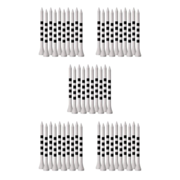 1/2/3/5 100st Bamboo För Golf Tees Stripe Mark Scale High 70mm White 5Set