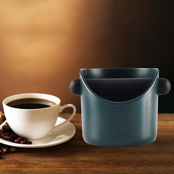 1/2 Coffee Knock Box Bin För Espresso Grinds Tamper Waste Tamp Dark Green open mouth 1Set