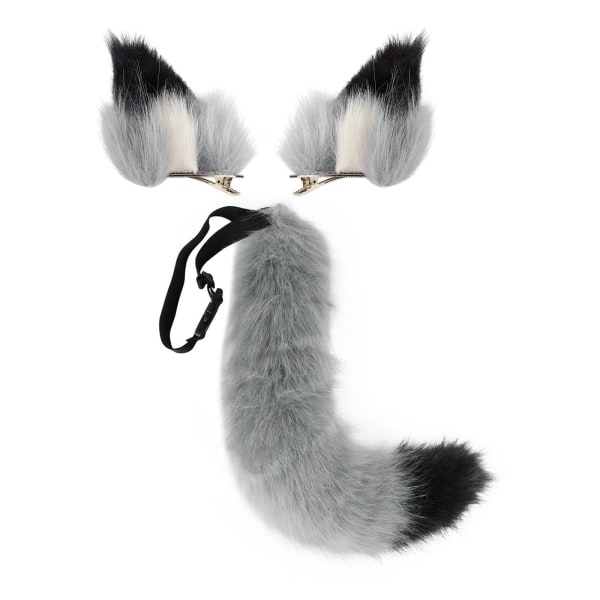 1/2/3/5 3st Furry Cat Ear Tail Läderchoker Halloween Lolita Grey Beast ear tail 1 Pc