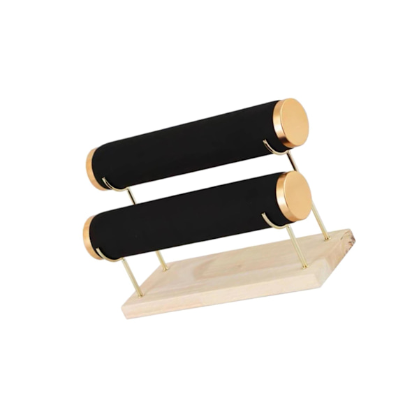 2-vånings armband Display Organizer Fristående för Black Flocking