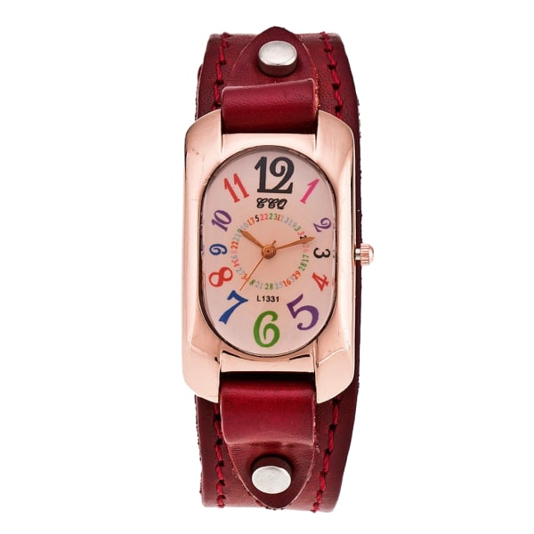 1/2 Precise Vintage Quartz Watch med justerbar läderrem 1Set