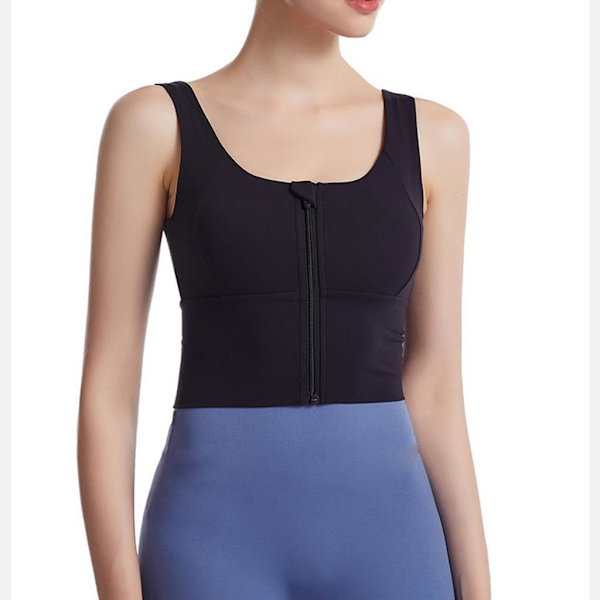 1/2/3 Womens Front Zip Sport BH För bekväma vadderade Shapewear Black S 1Set