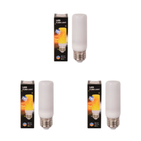 1/3/5 LED-flamma glödlampa med 3 ljuslägen för inomhusbruk 3W B22 blue light 3PCS