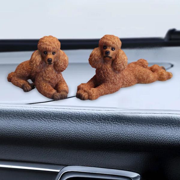 1/2/3 Pudel Hund Staty Djur Figurine Vardagsrum Kontor Light Brown 8.6x4x6cm 12.5x4x5.8cm 1Set