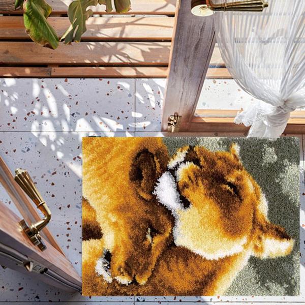 1/2/3 För Creative Hook Kits for Adults Virkad matta för hemmet Hug lions 50 x 36cm 1Set