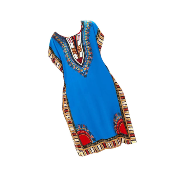 Dammode strandlovsklänning Boho Elegant etnisk klänning Blue