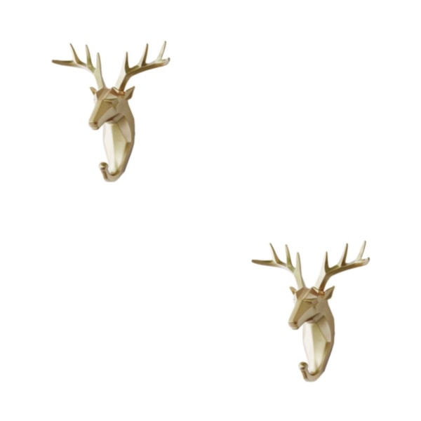 1/2/3/5 Robust och hållbar nyckelkrok för djurhuvud för enkel golden (deer) 2Set
