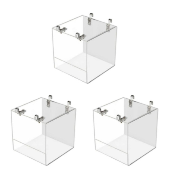 1/2/3 transparent färg fågelvattenbadkar Lätt att installera Bath Box 13*11*13CM 3Set