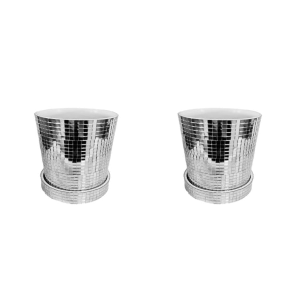 1/2/3 glasspegel lysande keramisk planteringskruka Daglig dekoration 10.5cm 2PCS