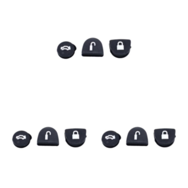 1/2/3/5 3st Silica Gel Key Buttons Fjärrreparationssats Bekvämt Black 3Set