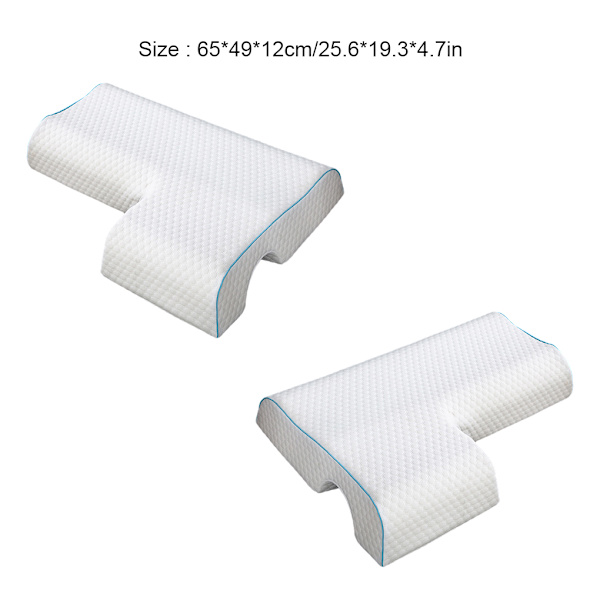 Vit nackstöd minneskudde för och komfort sovkudde Right arm model