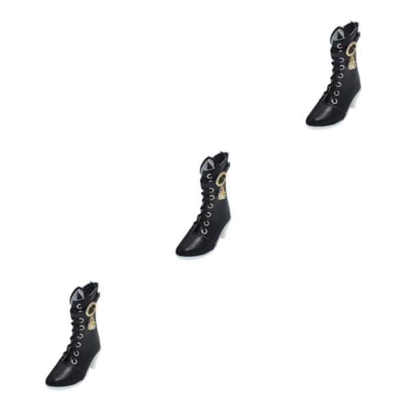 1/2/3 Högklackade Skor Modekläder för 1/3 För BJD Doll Black 7.5 x 3 x 7.5cm 3Set