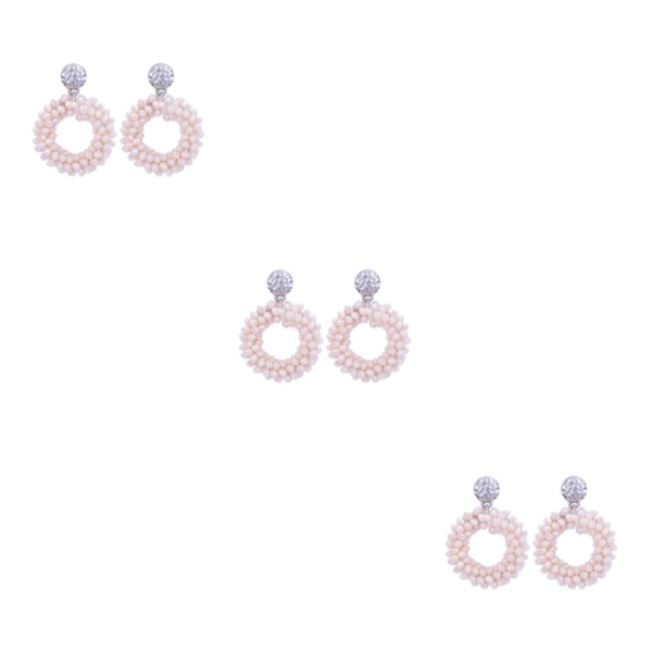 1/2/3/5 Lättviktshandgjorda droppörhängen för kvinnor Fashionabla light pink 3Set