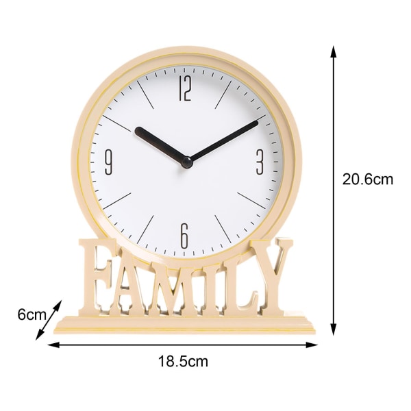 1/2/3 skrivbordsklocka Icke tickande batteridriven loftfamilj Beige 18.5 x 6 x 20.6cm 1Set