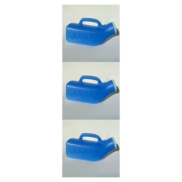 1/2/3 flaska för äldre läckagesäker med cover för sängliggande patient Blue 1200ML 3PCS