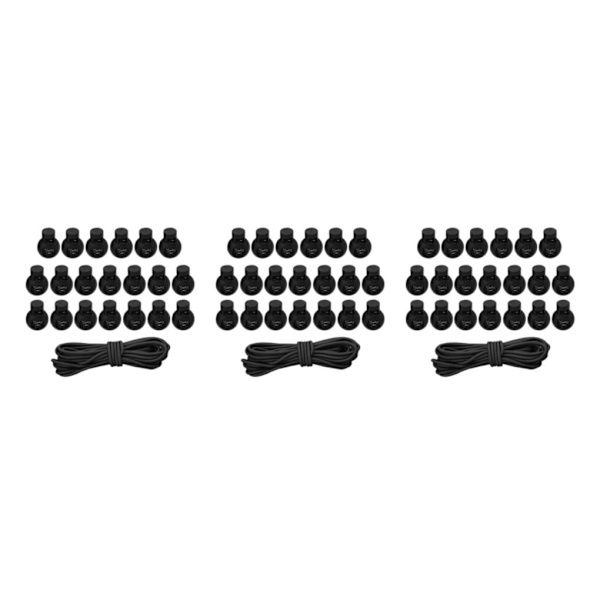 1/2/3/5 20st plastsnörelås Ändfjäderbelastad slider + För Black Style 4 3Set