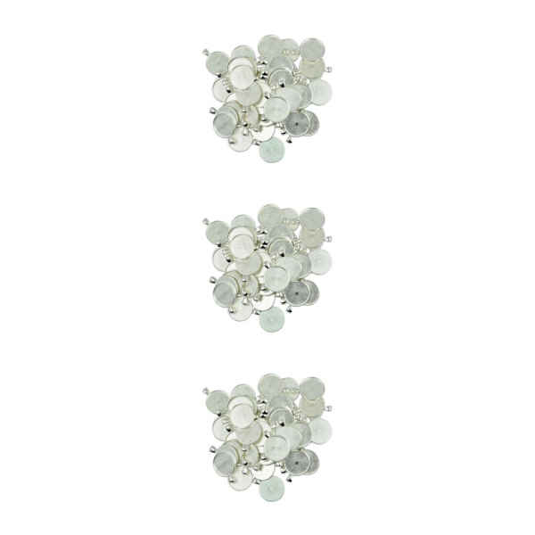 1/2/3 50 stycken tom, rund rambricka Base DIY Cabochon Silver White 29x22mm 3Set