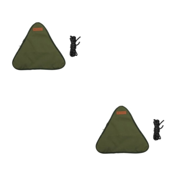 1/2/3/5 Canvas Camping För Triangel Pall Duk Resor Vandring Green 38x34.5cm 2Set