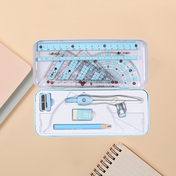1/3 Math Geometry Kit 8st Studenttillbehör Gradskiva för 1Set