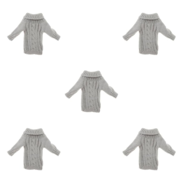 1/2/3/5 1/6 kvinnlig stickad tröja i skala för 12-tums aktinfigurer Gray 15.3cm 5Set