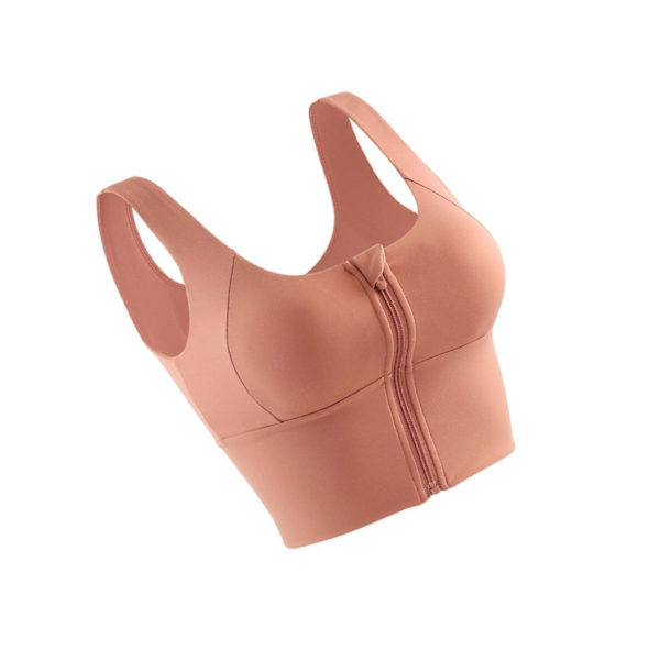 1/2/3 Womens Front Zip Sport BH För bekväma vadderade Shapewear Size Orange S 1Set