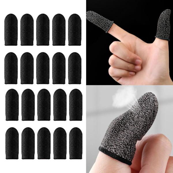 1/2/3/5 20 delar Gaming Finger Sleeves Anti Sweat Andas Black 45 x 25mm 1Set