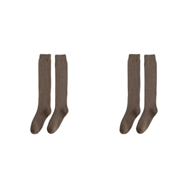 1/2 Andas bomull Herr Knähög Varm Lång Vinter Tjock Brown 39cm 2Set