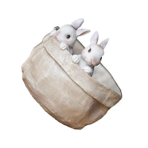 1/2 Resin Snygg kanin Blomkruka Trädgårdar Skönhet inomhus och Rabbit 2PCS